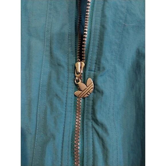 Mens 1980s Vintage Adidas Coat Large Blue Green - Picture 11 of 16